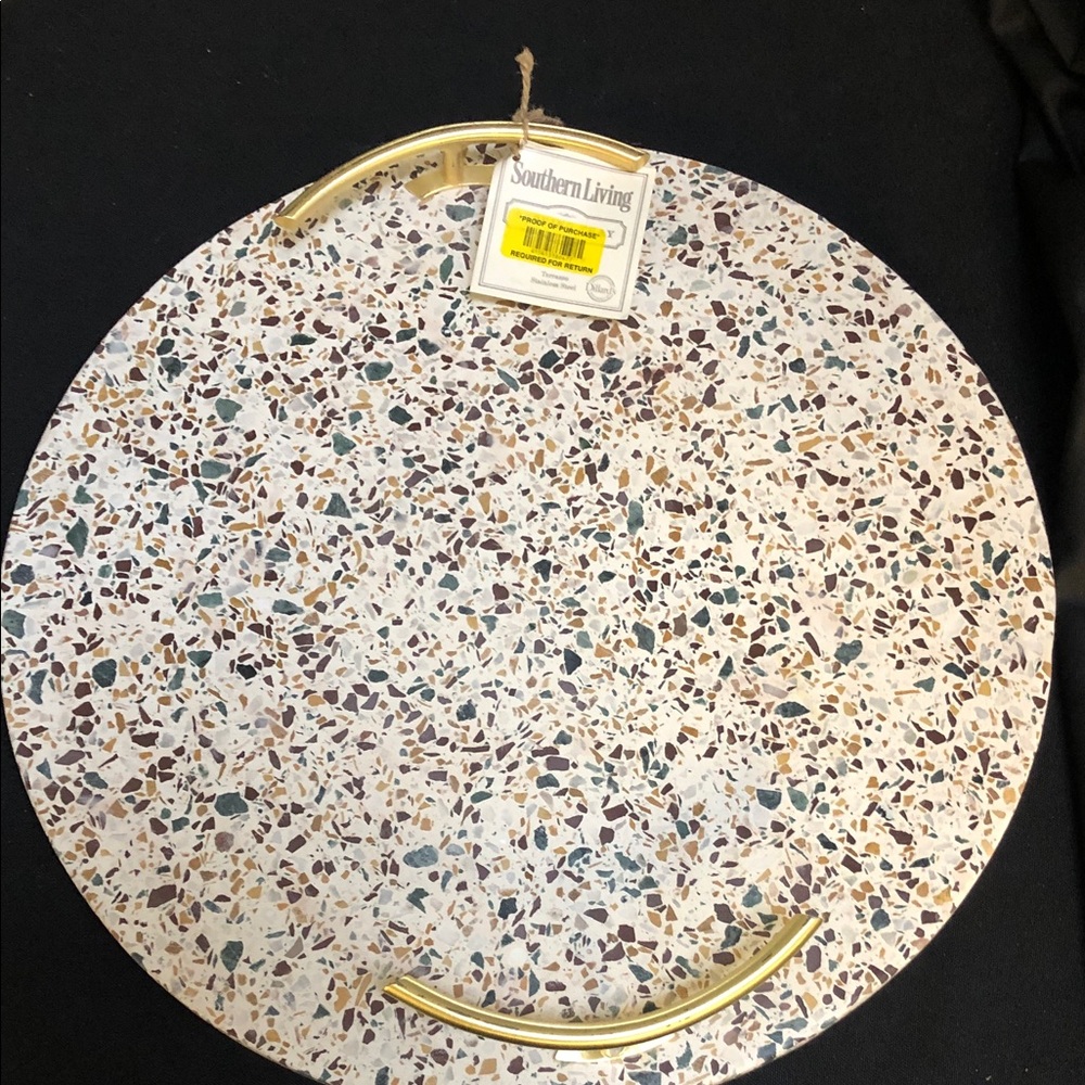 Southern Living Terrazzo Tray with Gold Accents